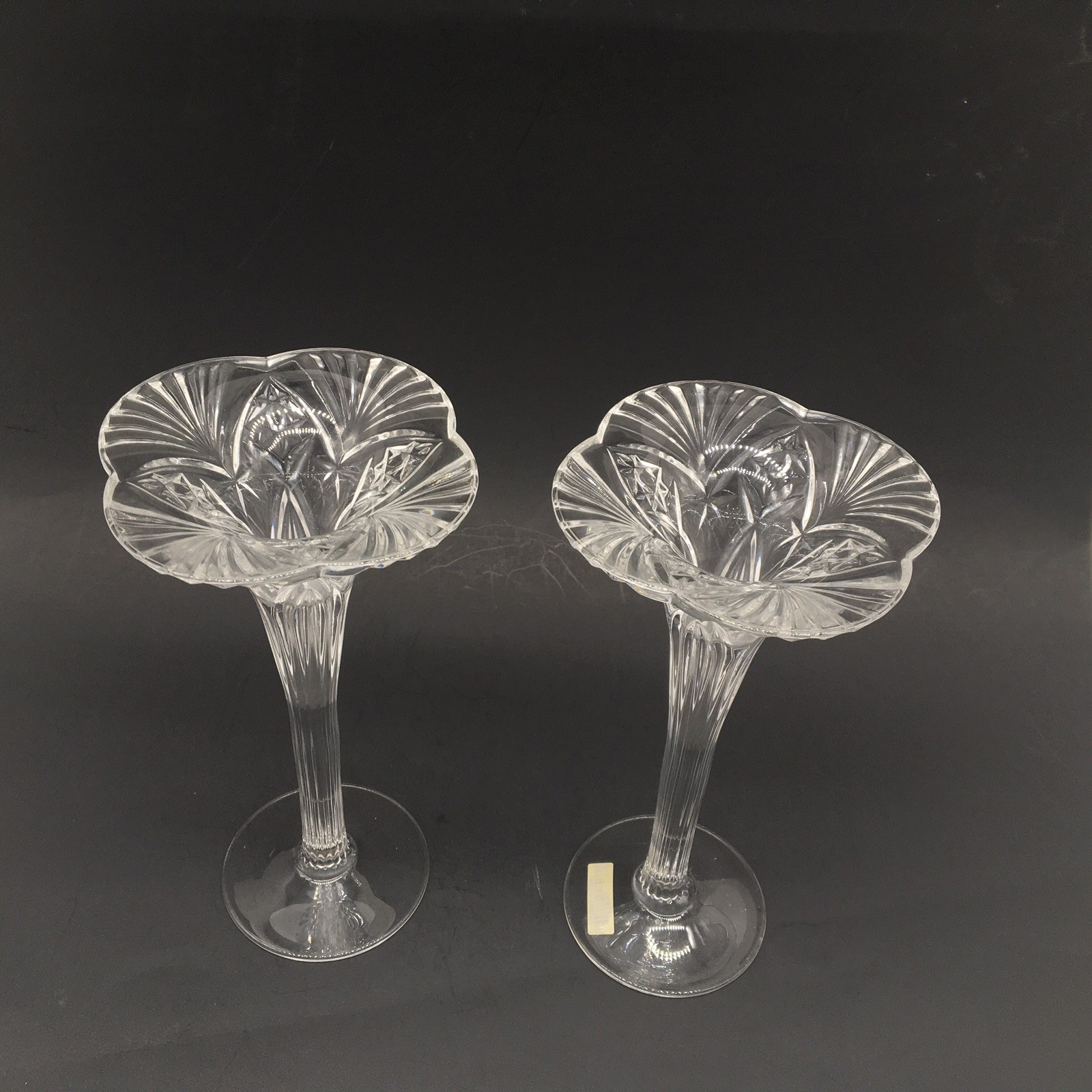 Cristal D’Arques Vincennes Crystal Candlesticks 8.25″ Taper Candle Holder France