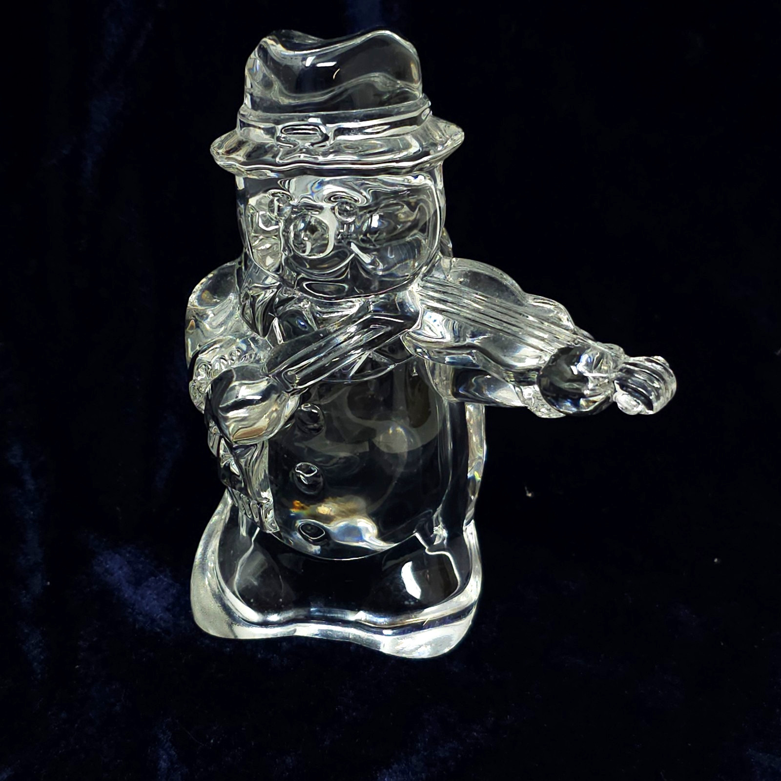 Mikasa Frostys Choir Snowman Playing the Violin, Lead Crystal Figurine