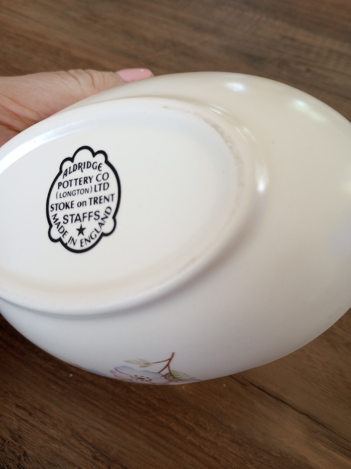 VTG Aldridge Pottery Co Floral Ceramic Basket/Soap Dish Made In England