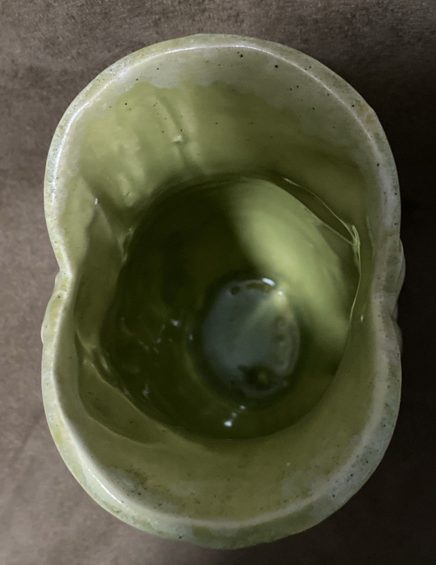 VTG 1930-50’s BRUSH McCOY Dogwood 6” Pottery (667 6 USA) Chartreuse Green