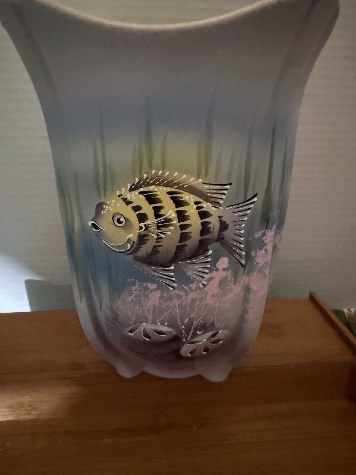 Lt. Edition Fenton Gift Sh Hand Painted Signed Manatee Major Square Vase 2025