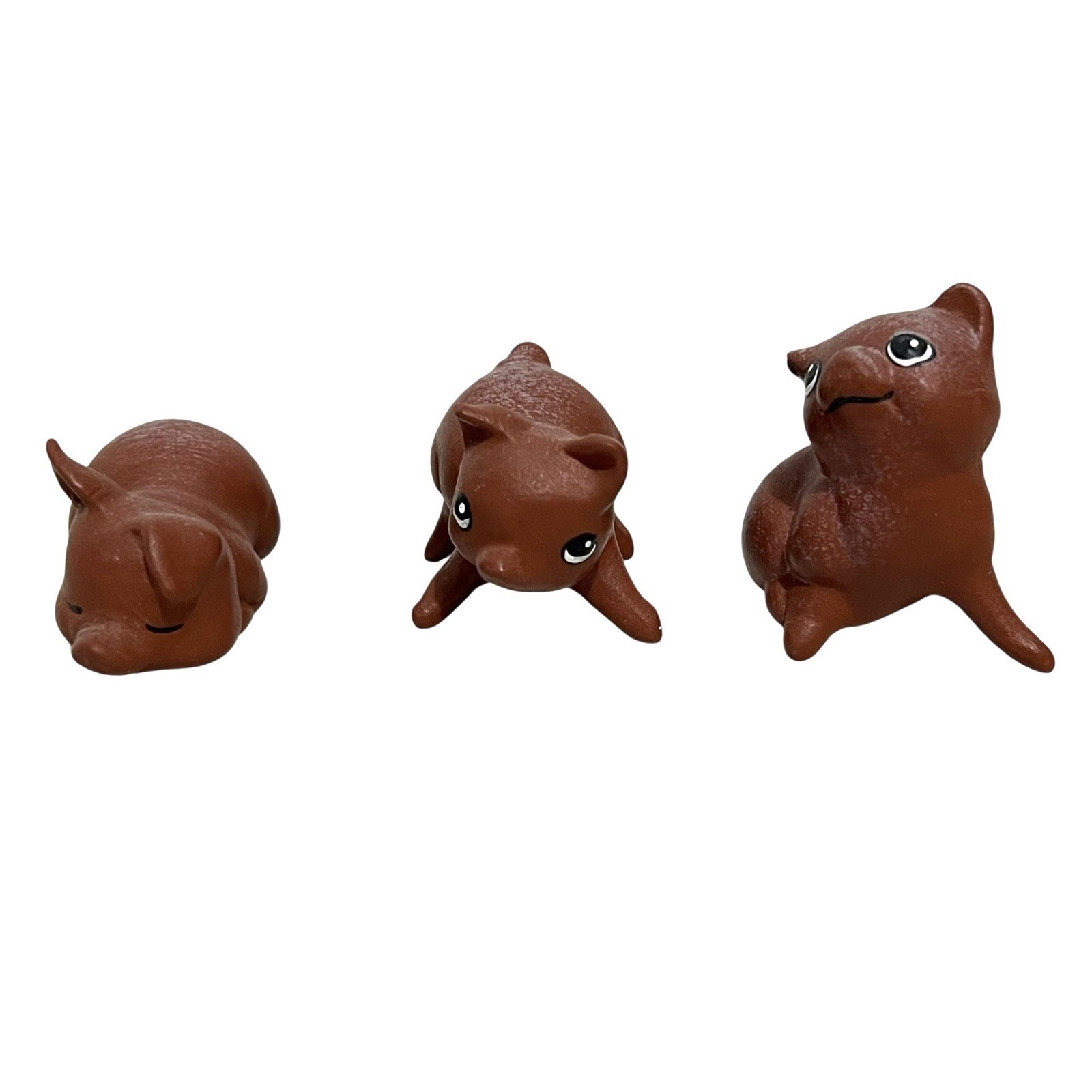 Vintage Miniature Pig Figurines Lot of 3 Ceramic Brown Pigs Farm Animal Decor
