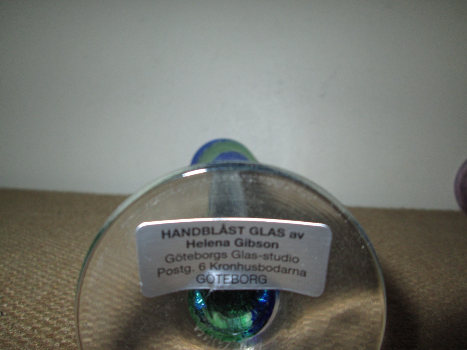 2 HELENA GIBSON Handblast Blown ArtGlassSweden Candle Holders / Champagne Flutes
