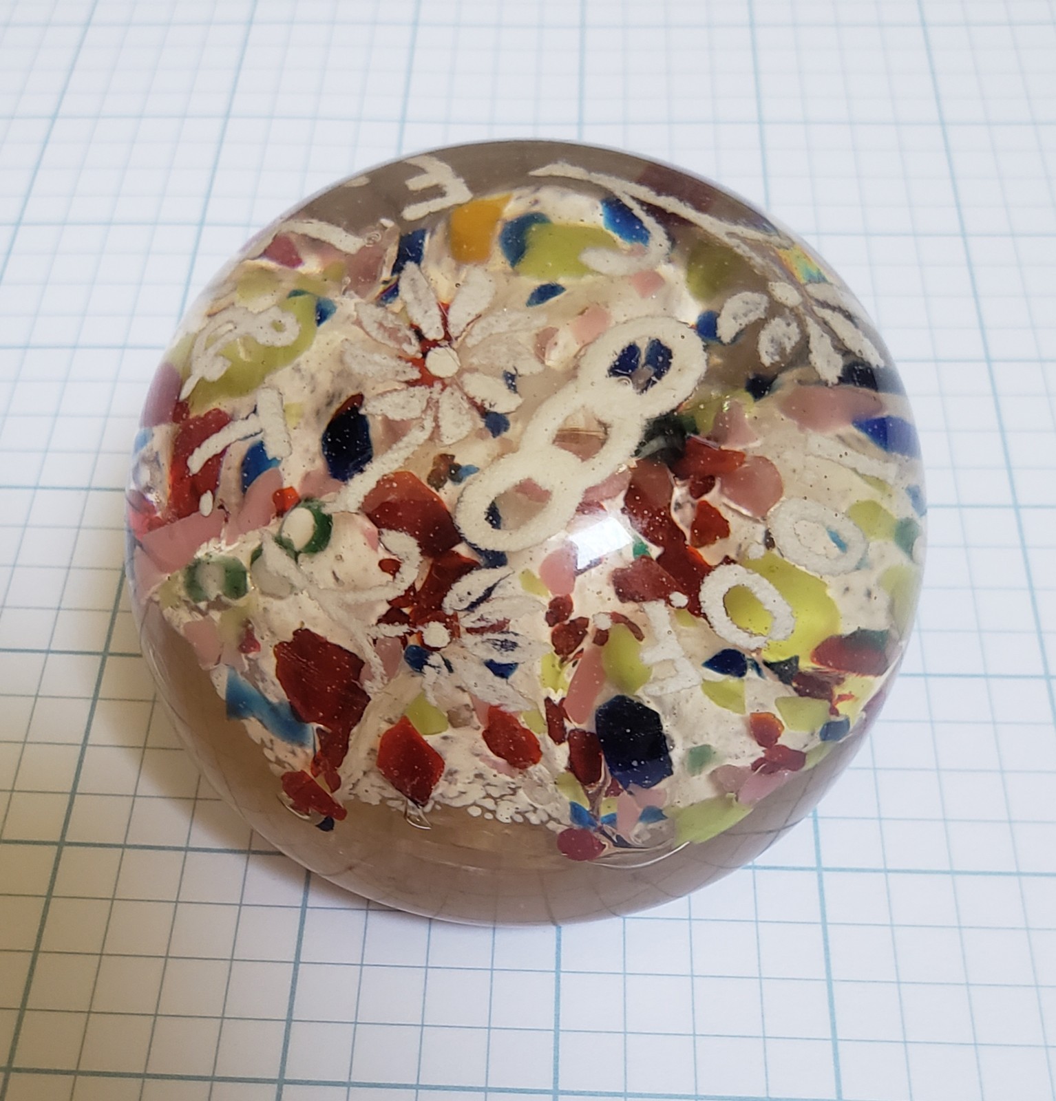 Antique Millville NJ Frit Art Glass Paperweight IOF Oddfellows 3 x 2.5 In.