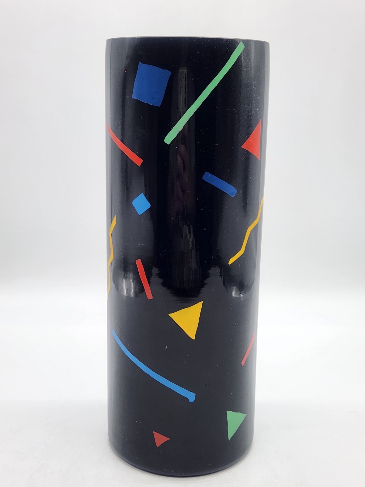 Vintage Retro 80’s Style Confetti Two’s Company Inc Cylinder Vase 9.75″