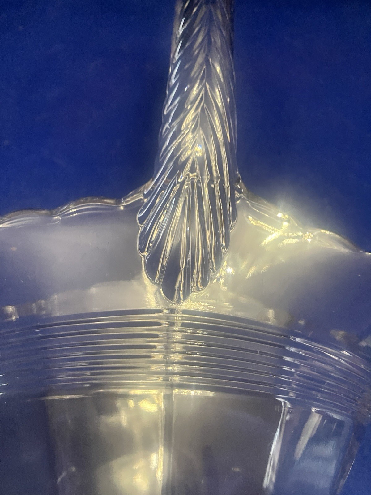 Antique Duncan Miller Tavern Glass Basket Large 10″ Clear EAPG PAT’D, c. 1914