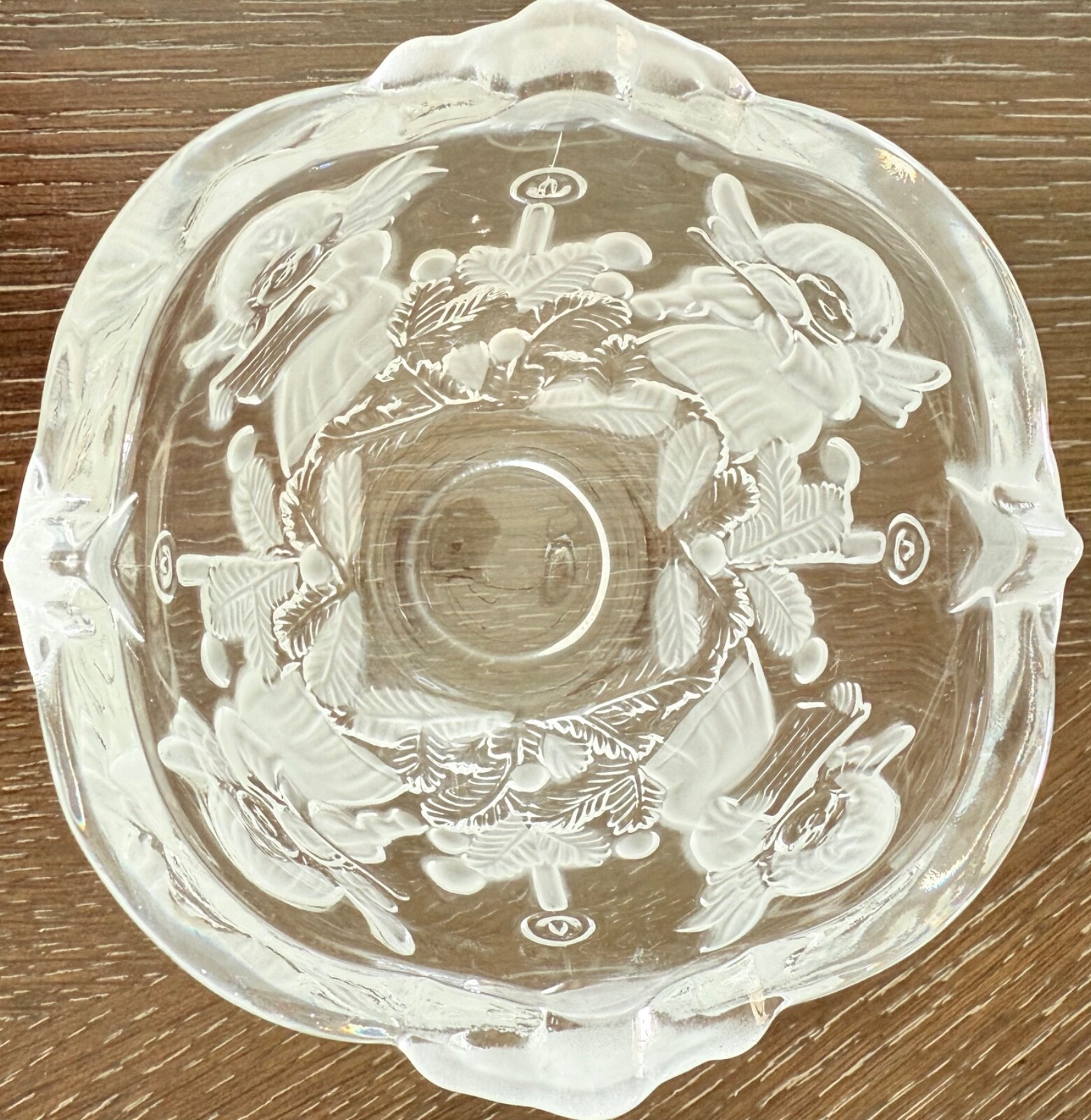 Mikasa “Holiday Lights” Candle Holder Frosted Clear Angels Candy Dish