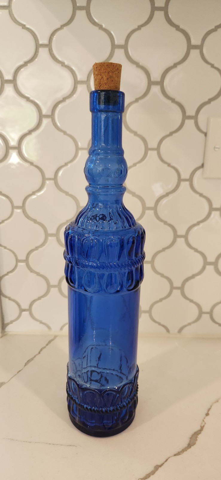 Vintage Cobalt Blue Decorative Bottle