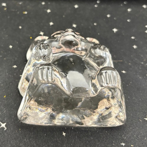 Imperial /Lenox Glass Clear Gummy Bear Figurine/Paper Weight USA 4″ 1980’s 11oz.