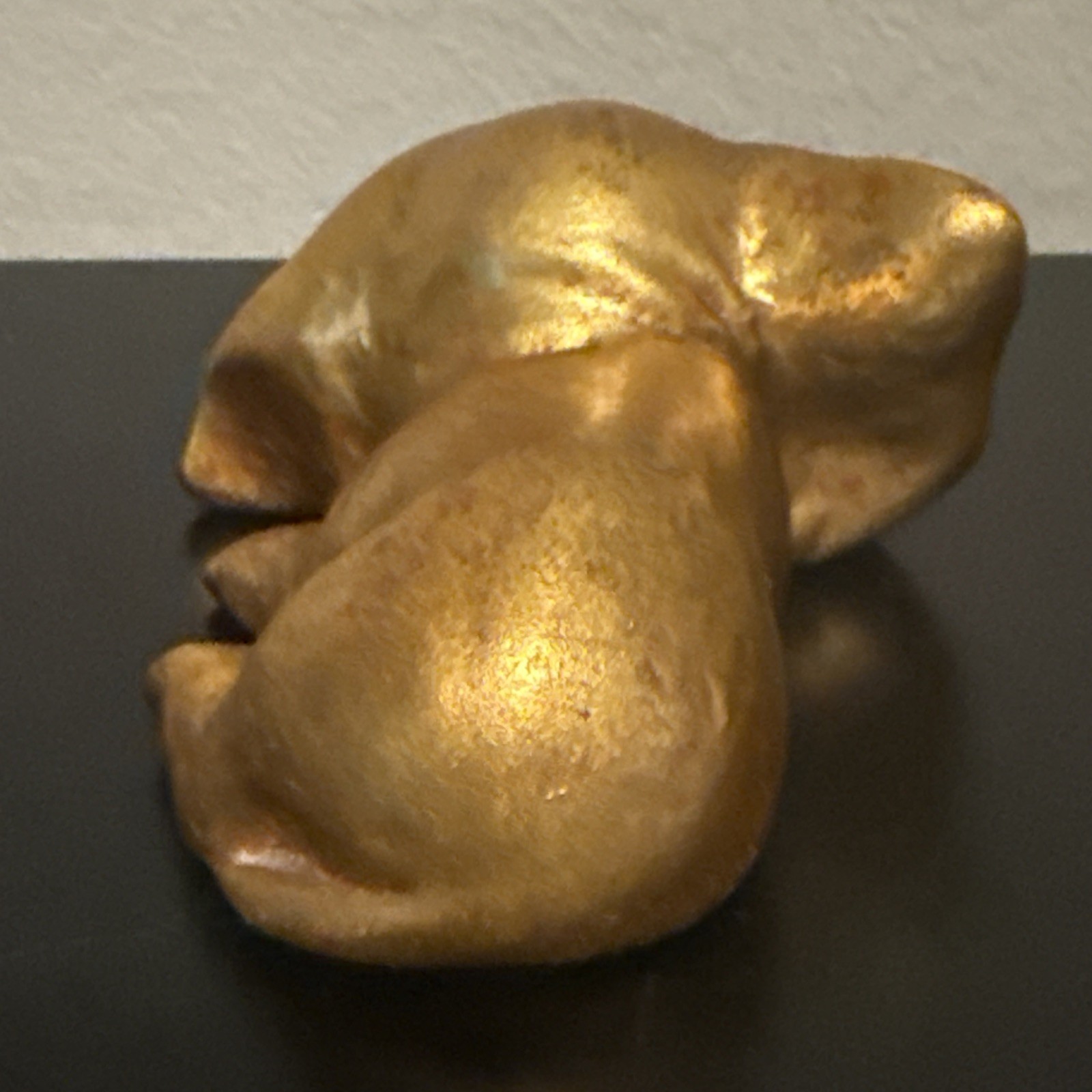 Vtg Freeman McFarlin P Hetrick Gold Leaf Ceramic Puppy Dog Figurine Shelf Sitter