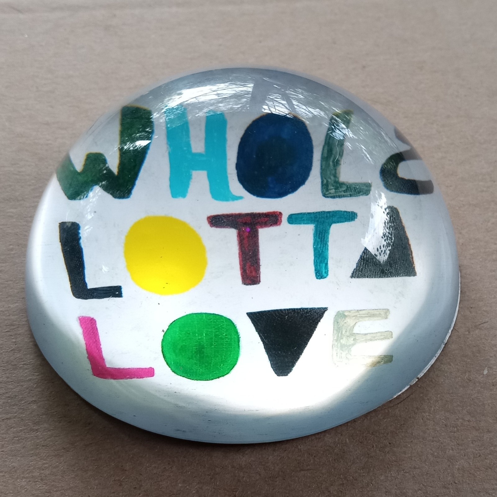 Whole Lotta Love” Glass paperweight by Sugarboo & Co. 4″X4″ And 1.3 Lbs