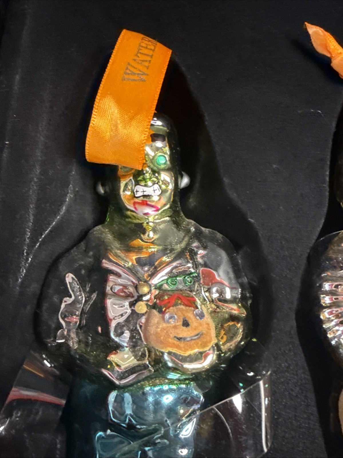 Waterford Holiday Heirlooms Halloween Collection Frankenstein and Mummy Ornament
