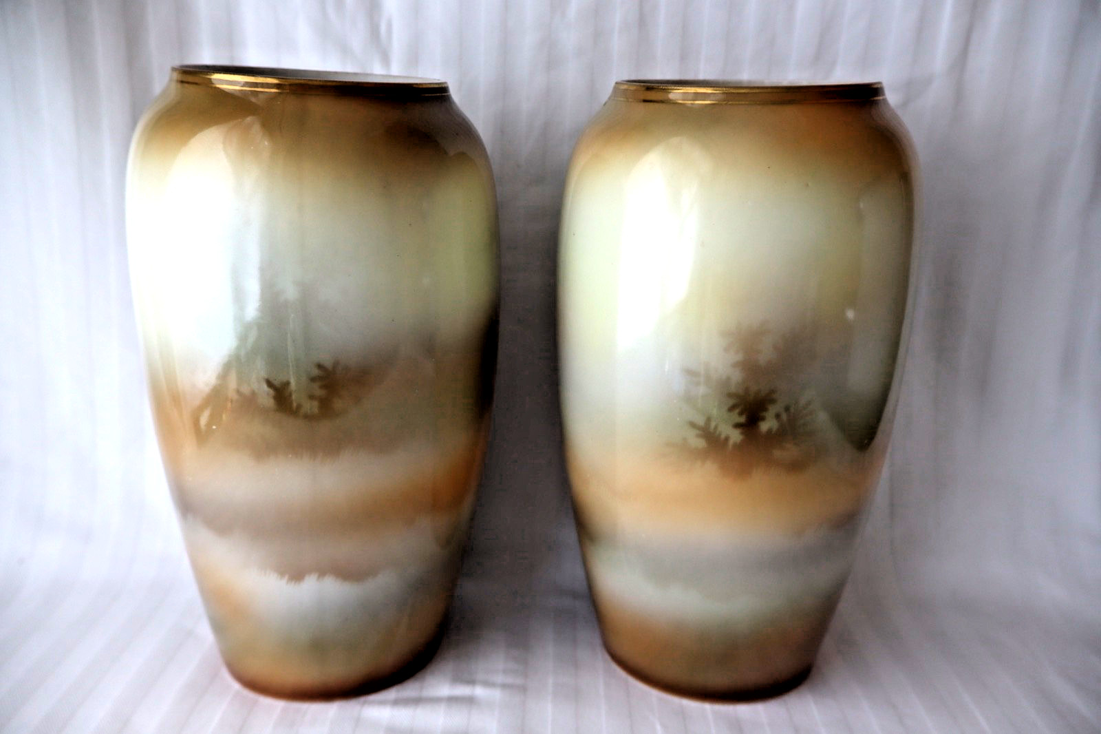 Antique R S Suhl Prussia porcelain pair of vases c 1904