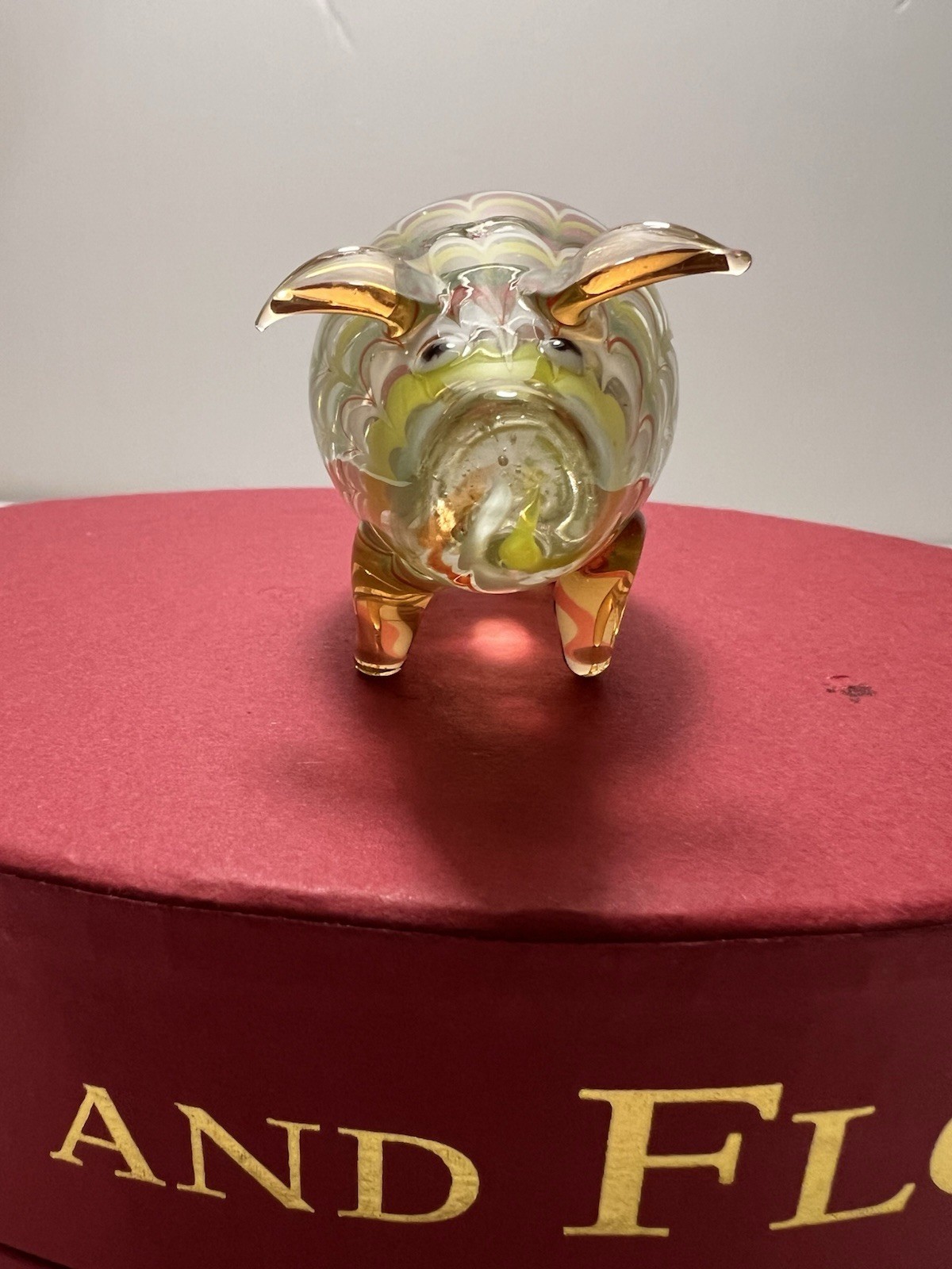 Pig Art Glass Fitz And Floyd Menagerie 43/102 Vintage On The Farm Figurine NIB
