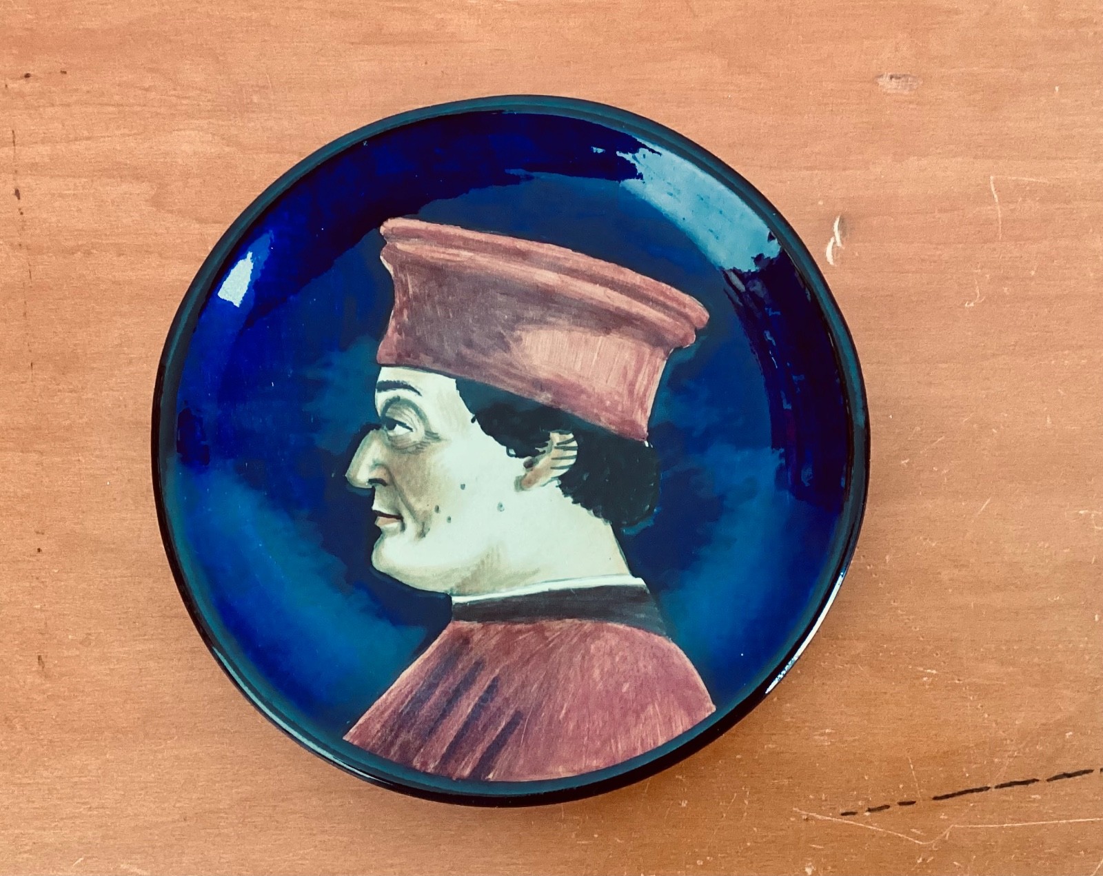 VTG Duke & Duchess of Urbino Federico da Montefeltro 5” Plates Signed MARI Italy