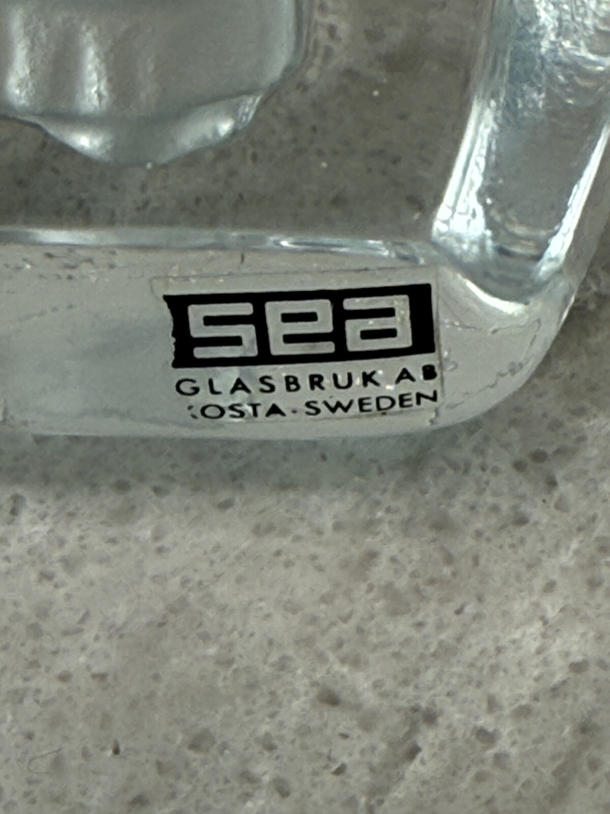 Rune Strand Design Sea Glasbruk Sweden Humble Couple Art Glass Paperweight