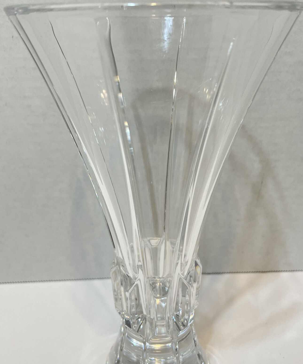 VTG Royal Limited Crystal Fluted Shaped Vase Czech Replublic 8.5″ Tall