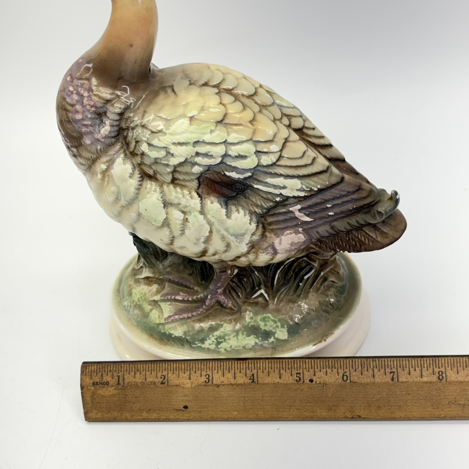 Vintage Ceramic Duck Figurines Pair Mallard Drake Hen Decorative Pottery Set