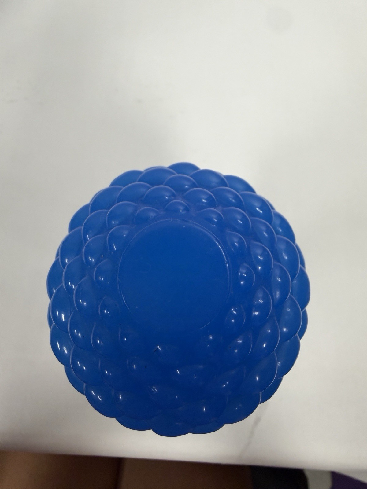 Pair Vintage Blue Opaline Hobnail Glass Bed Post Finials On Wood Bases 11” C30