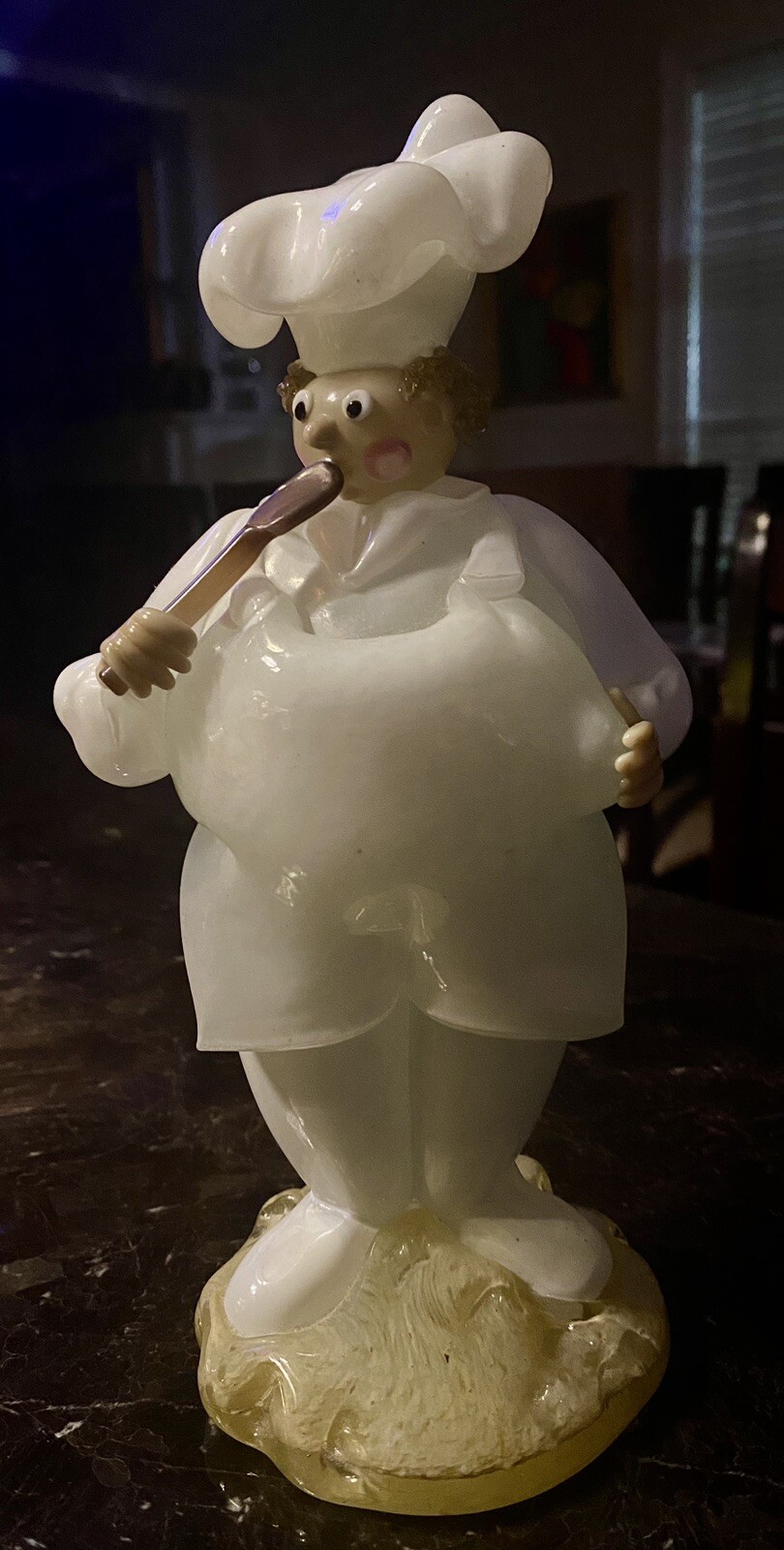 RAREST VINTAGE BOHEMIAN ZELEZNY BROD SKLO CHEF FIGURINE IN EXCELLENT CONDITION