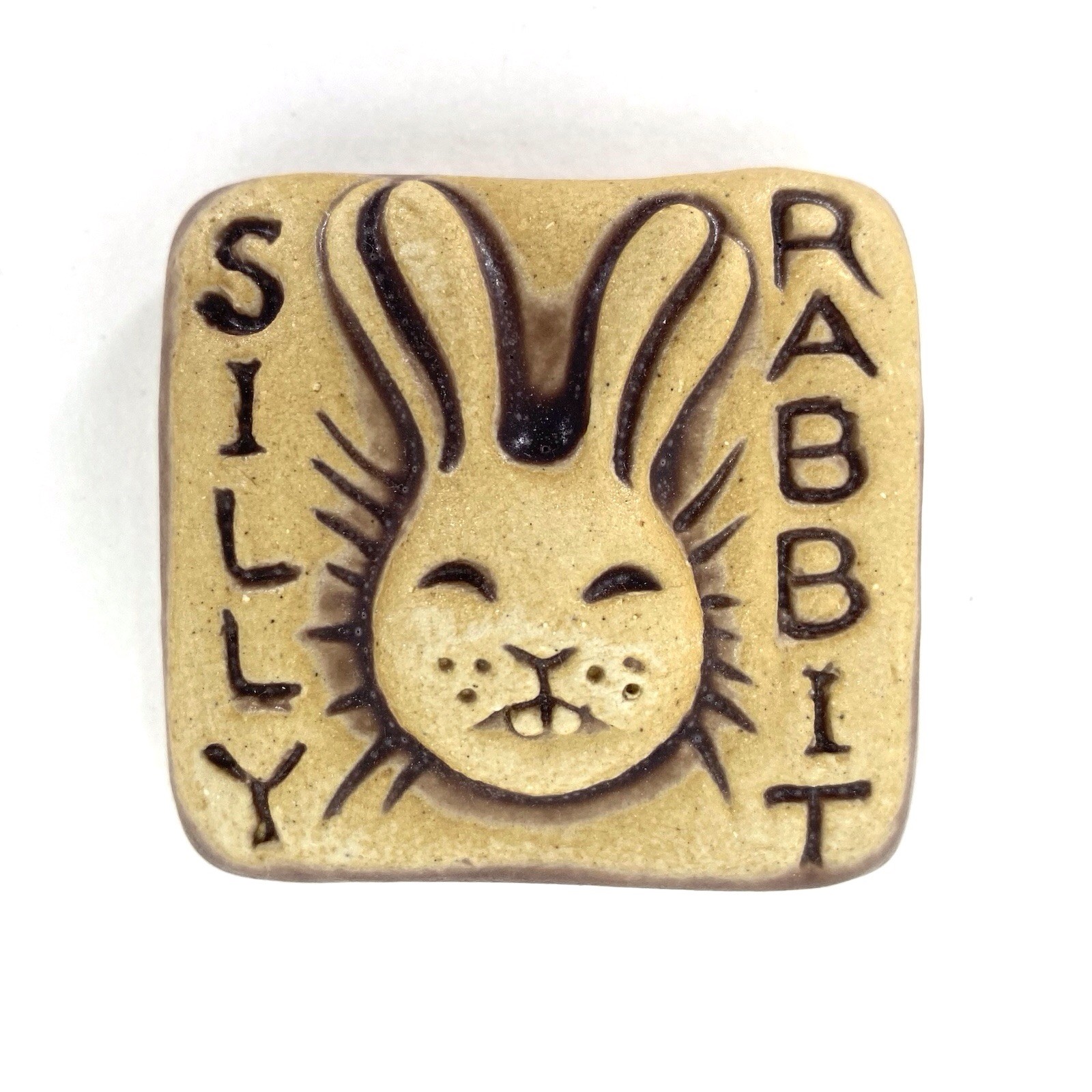 Silly Rabbit 2×2″ Ceramic Art Tile by Gretchen Kramp