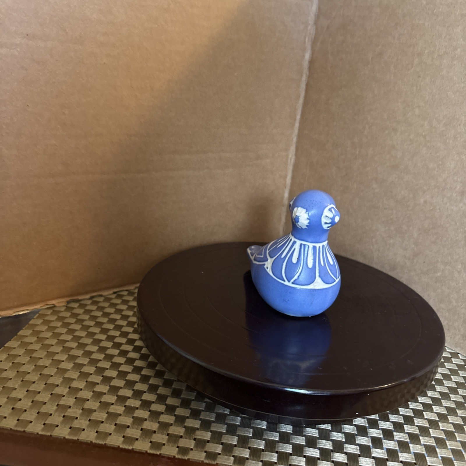 Pablo Zabal Chile Blue Studio Pottery Ceramic Dove Figurine Bird Signed EUC