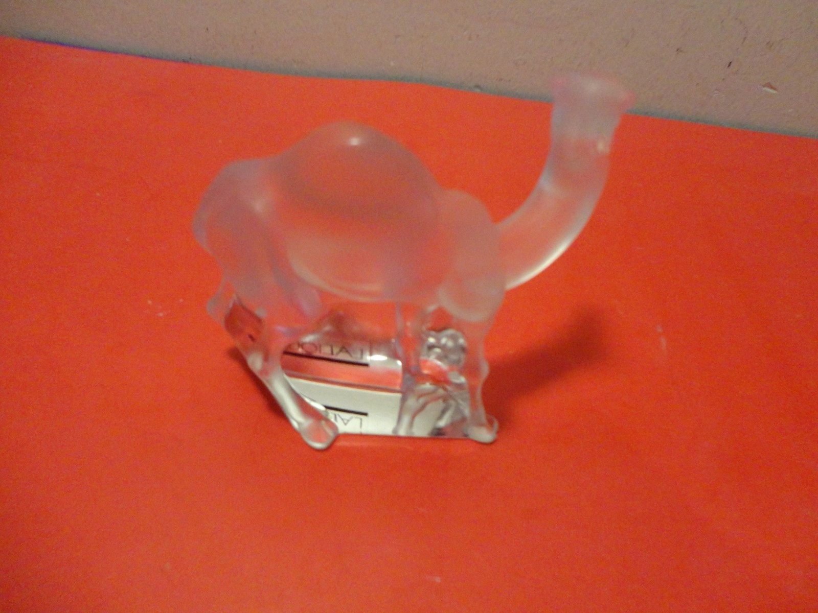 Rare Lalique Signed 1 Hump Frosted Camel Figurine w/ Label (3.5 by 3.5 by 1.5″)