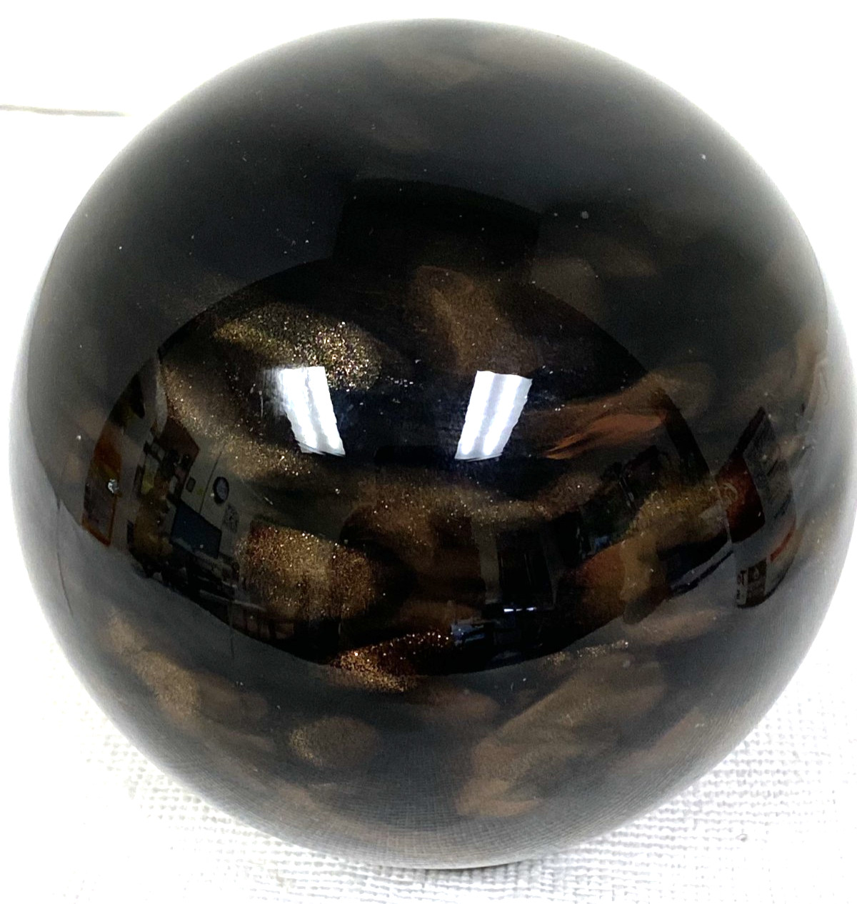 Lincoln City 2003 Artist Sign Art Glass Black Golden Copper Glass Fishing Float