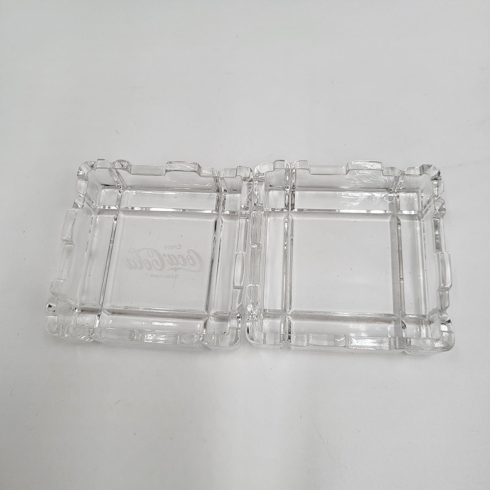 Vintage Cut Crystal Square Shaped Trinket Box with Lid, Coca Cola