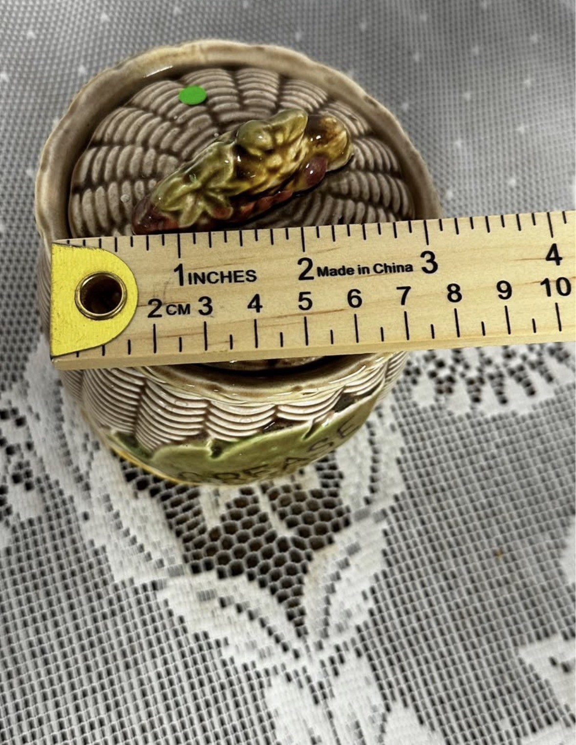 Vintage Tilso Japan Ceramic Basketweave Salt, Pepper, and Grease Jar Set