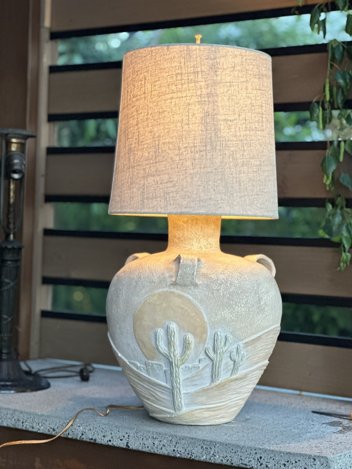 Ceramic Cactus Table Lamp VERY UNIQUE