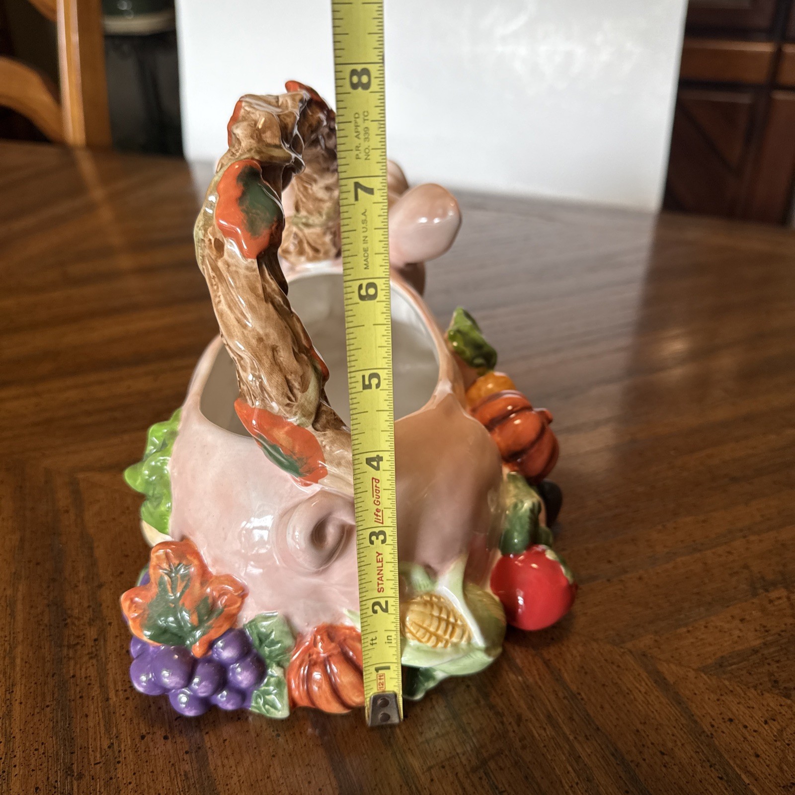 Signature Home Collection Ceramic Pig Planter Basket Vegetable Decoration VTG