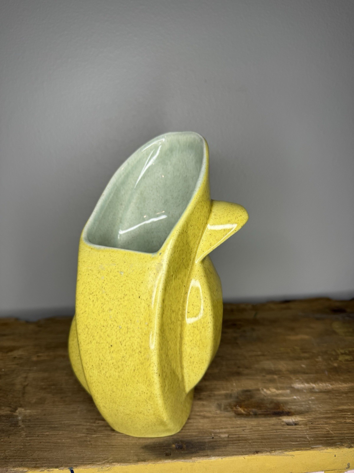 Vtg DECO CUBIST RedWing Pottery Vase #436 Chartreuse Green RedWing by Charles M