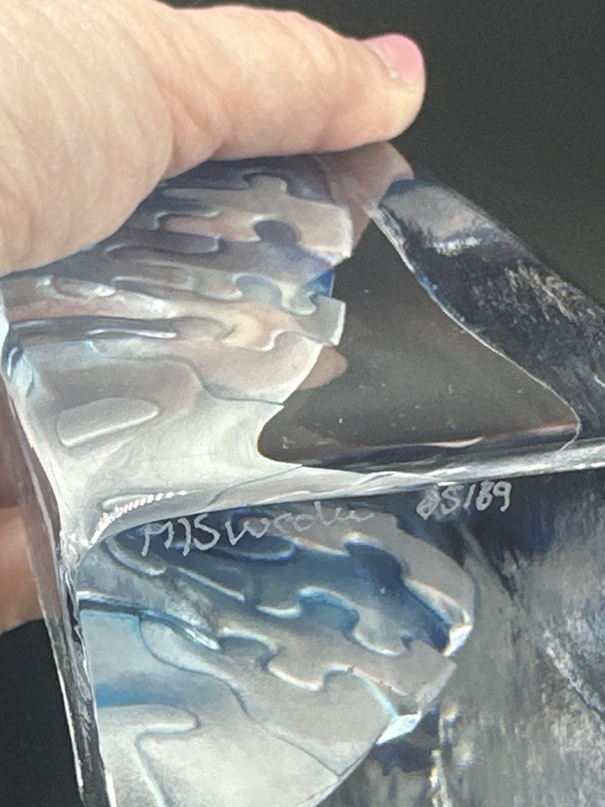 Mats Jonasson Målerås Sweden “Puzzle” Masq Crystal Face Glass Sculpture Signed