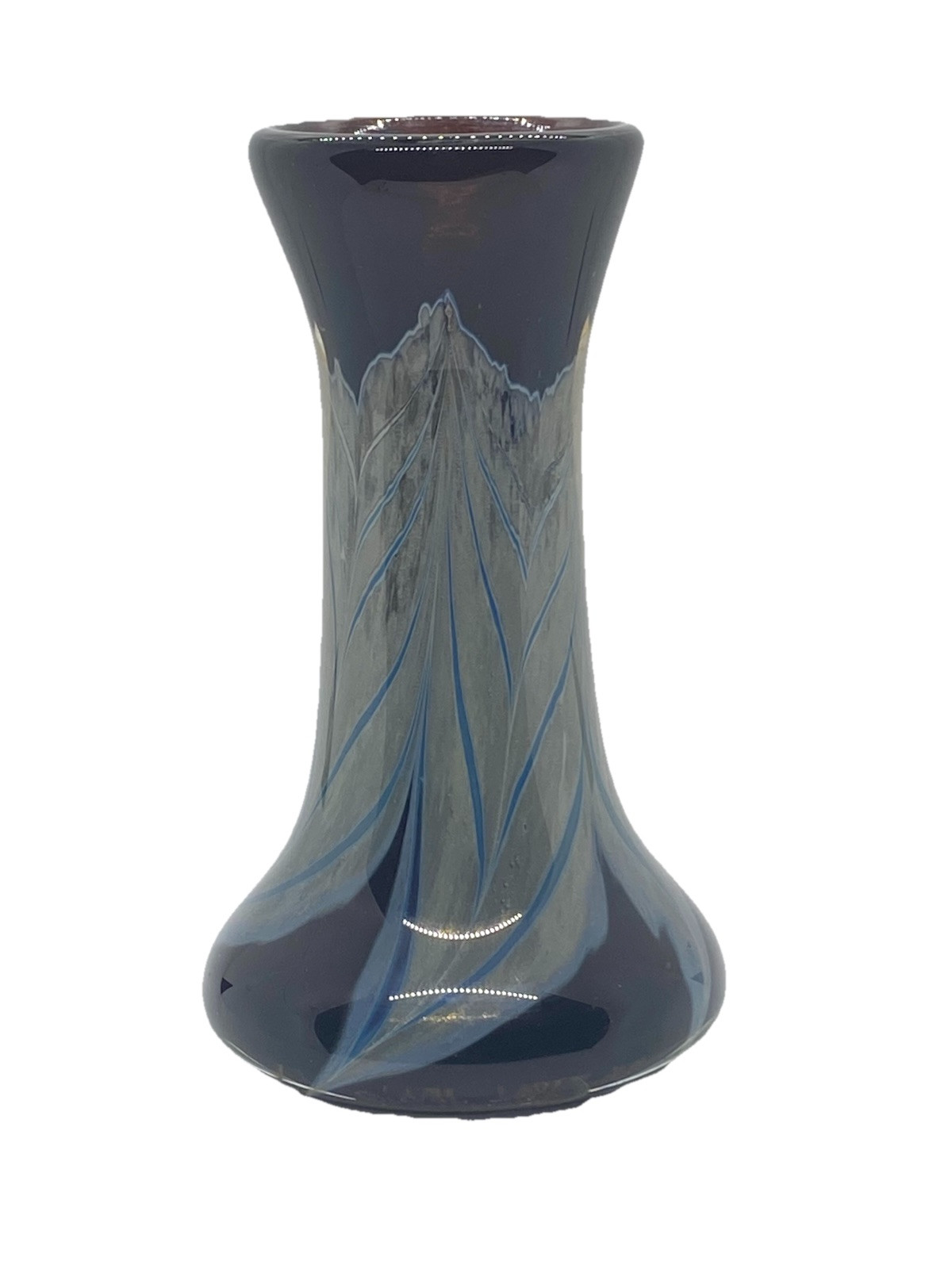 VTG Diane Coyle signed 1984 hand Blown art glass vase vintage 6 1/2″ encased