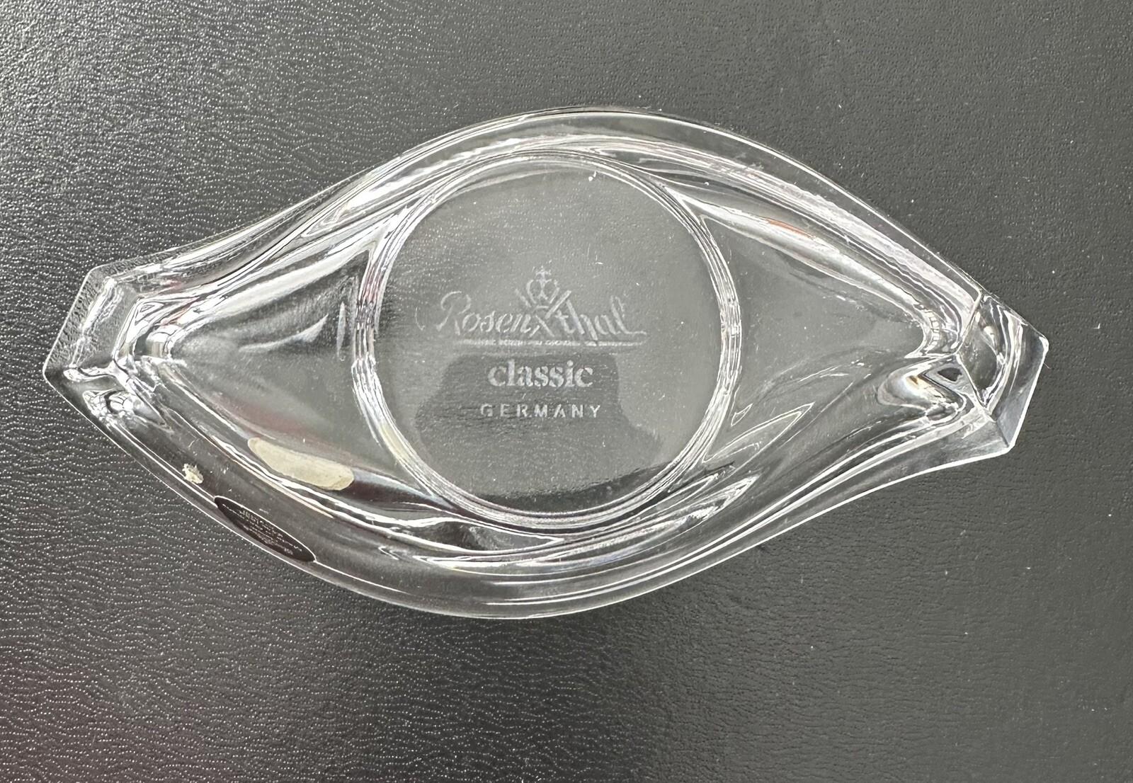 Vintage Rosenthal Horizon Crystal Glass Candle Holder Catchall Vide Poche 1980s