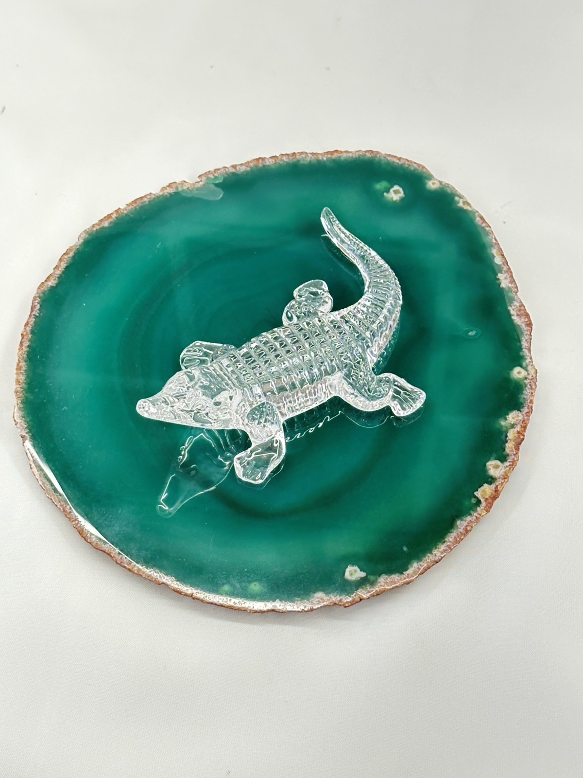 RARE Waterford Crystal Alligator Crocodile Figurine Paperweight Signed 5”