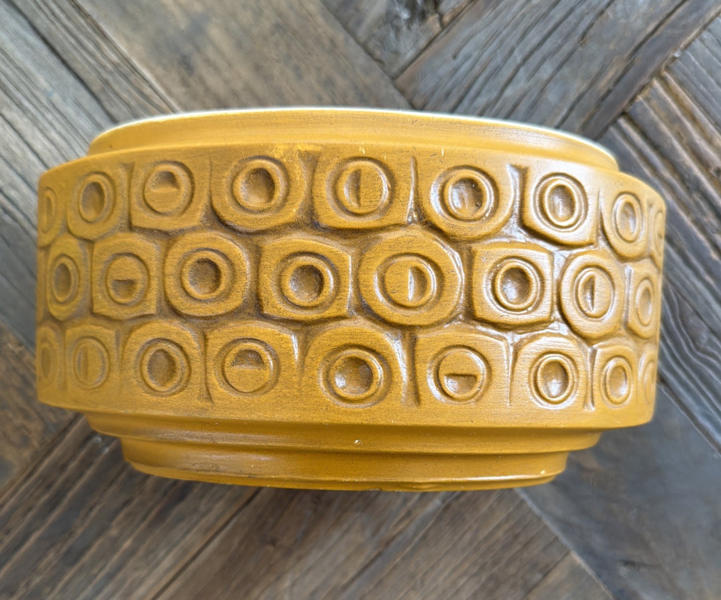 Large McCoy Scandia Gold Vase Planter Mod Retro Mid Century MCM Pottery USA 70s