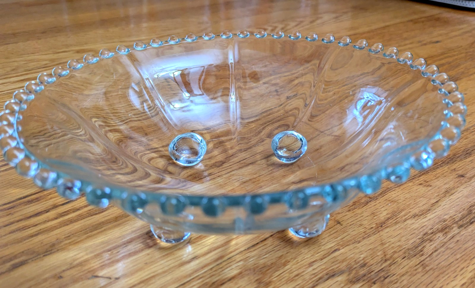 Rare Find! Antique Candlewick Lily Bowl– 4-Footed Bowl–Imperial Glass Co., Oh.