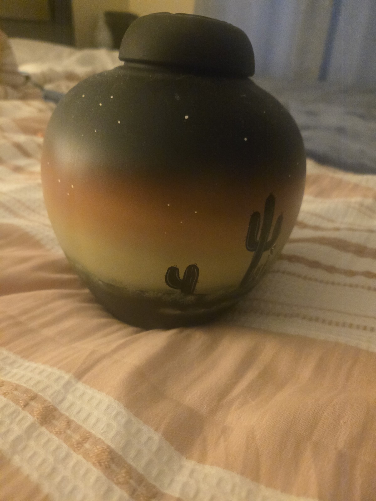 Fenton American Gallery Collection “Peaceful Desert” HP Ginger Jar Cactus 2006