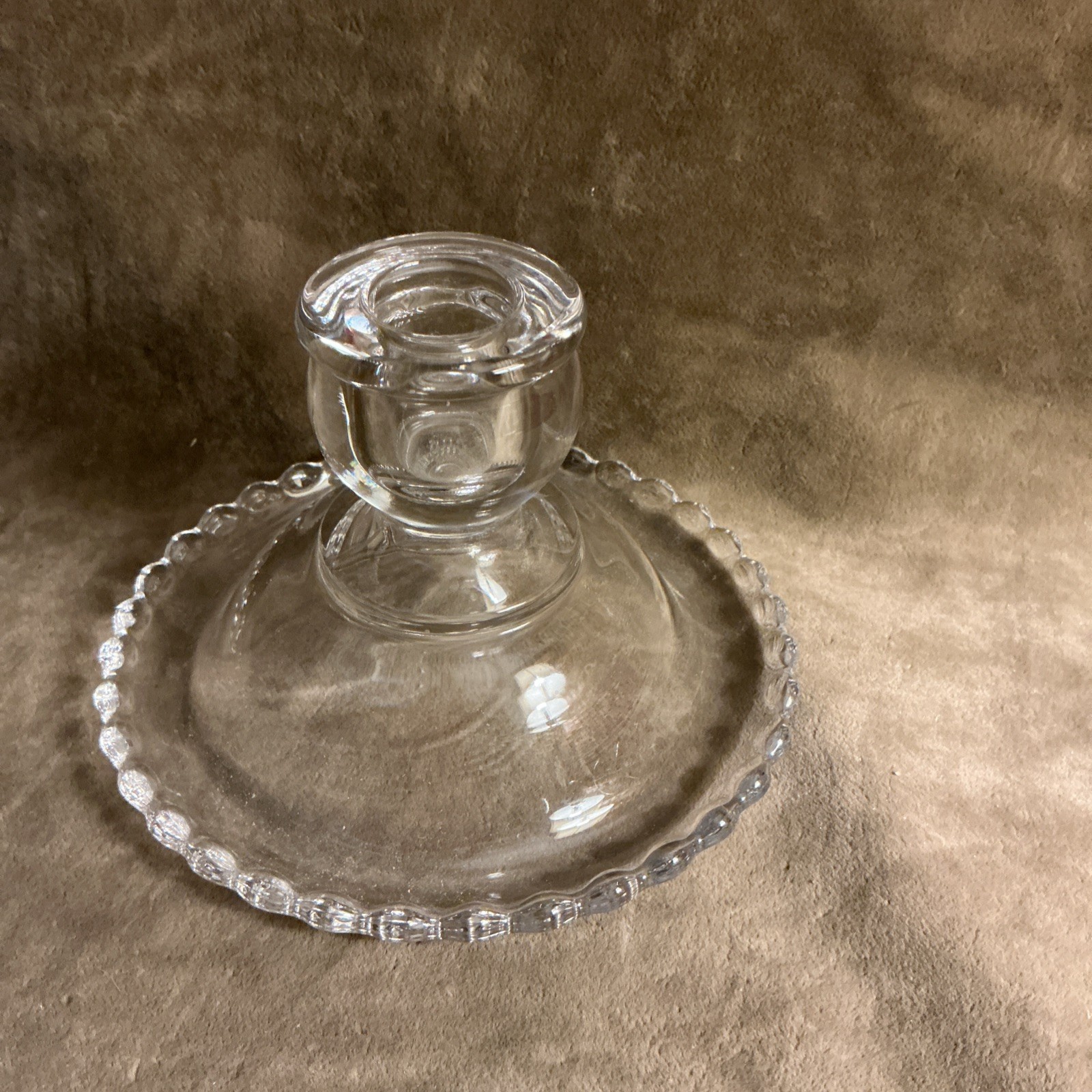 1940s imperial glass candlewick pattern clear candle holder number two