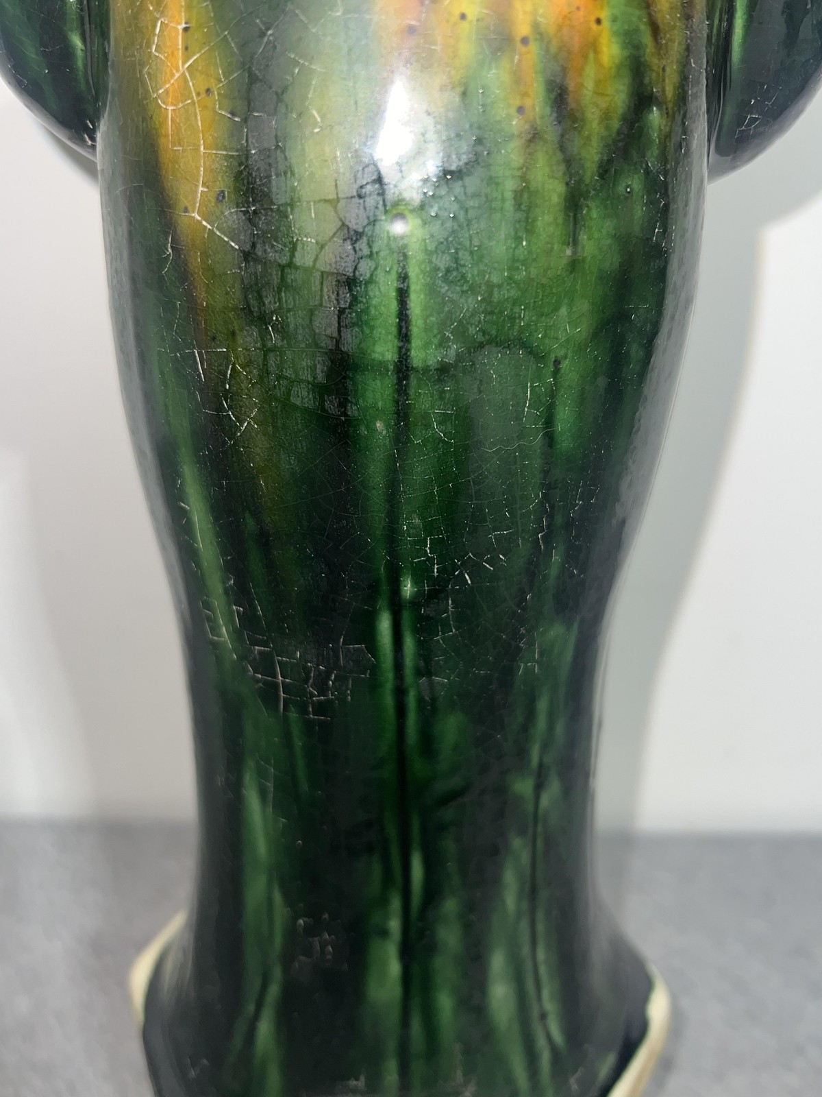 Chinese Scholar Ceramic Figurine Green Crackle Glaze Large HT9819M Decor