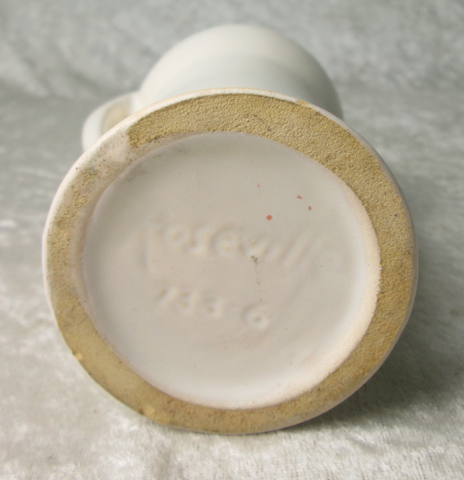 Roseville Pottery 733-6 Art Deco Vase 2 Handle White 6-3/8 inch Tall