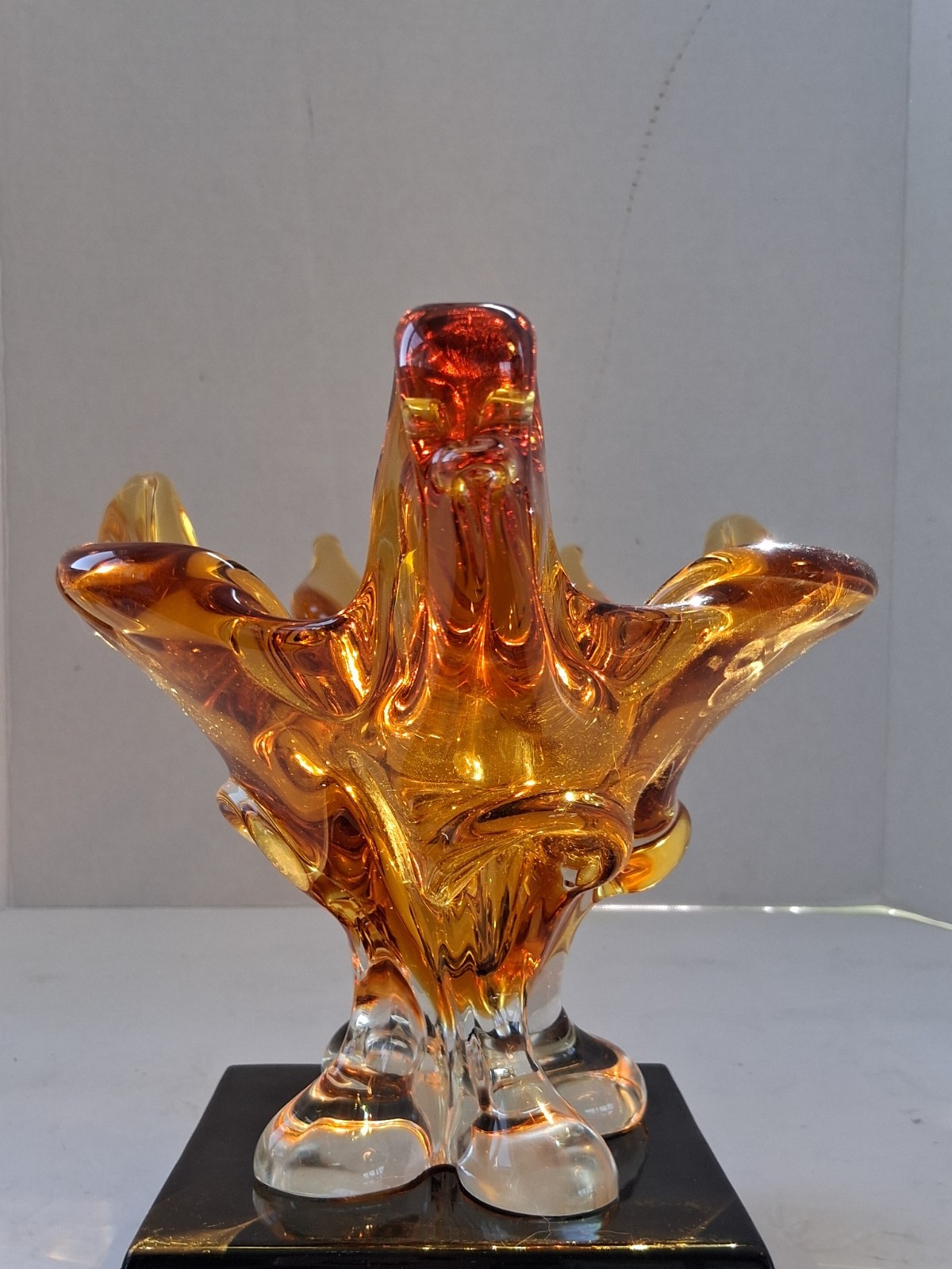 Vintage Glass Art Swan/PHOENIX; Amber/Honey; Possible “Chalet”- Canada?