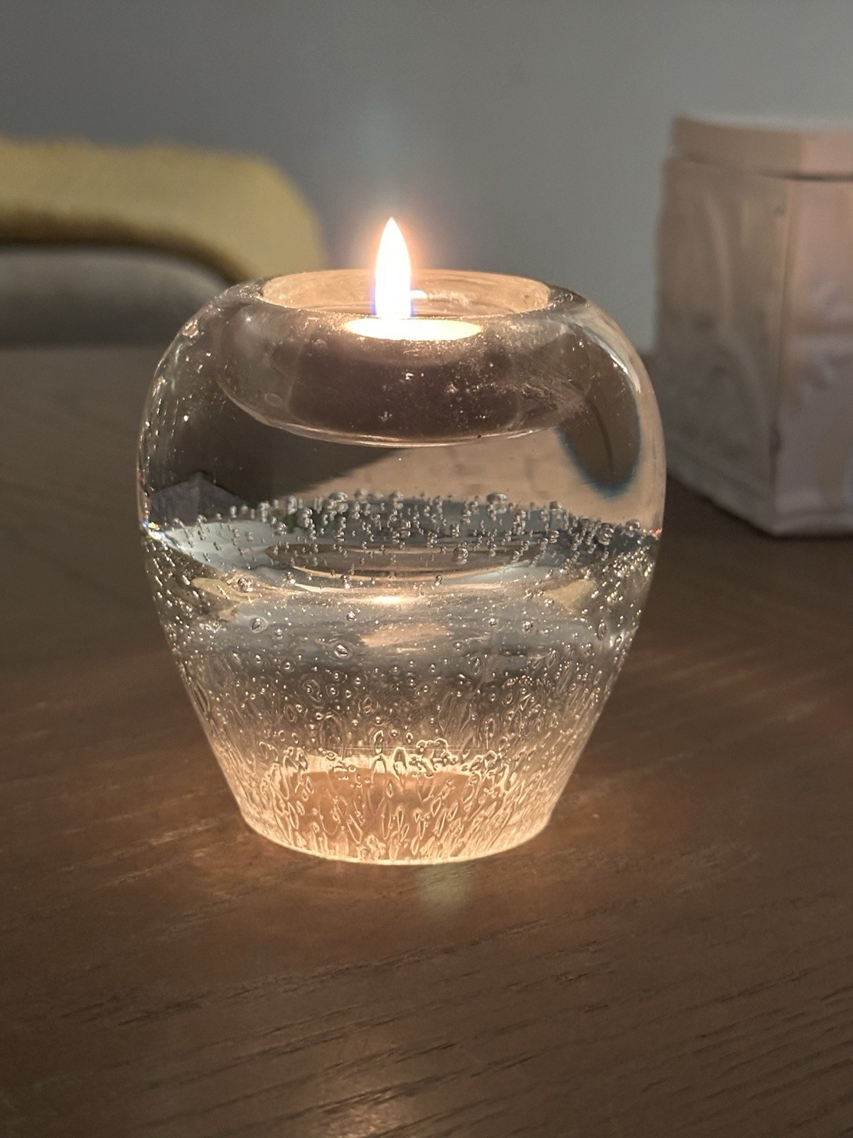 Royal Limited Crystal Controlled Bubble Votive Candle Holder 3.25” X 3″ Poland