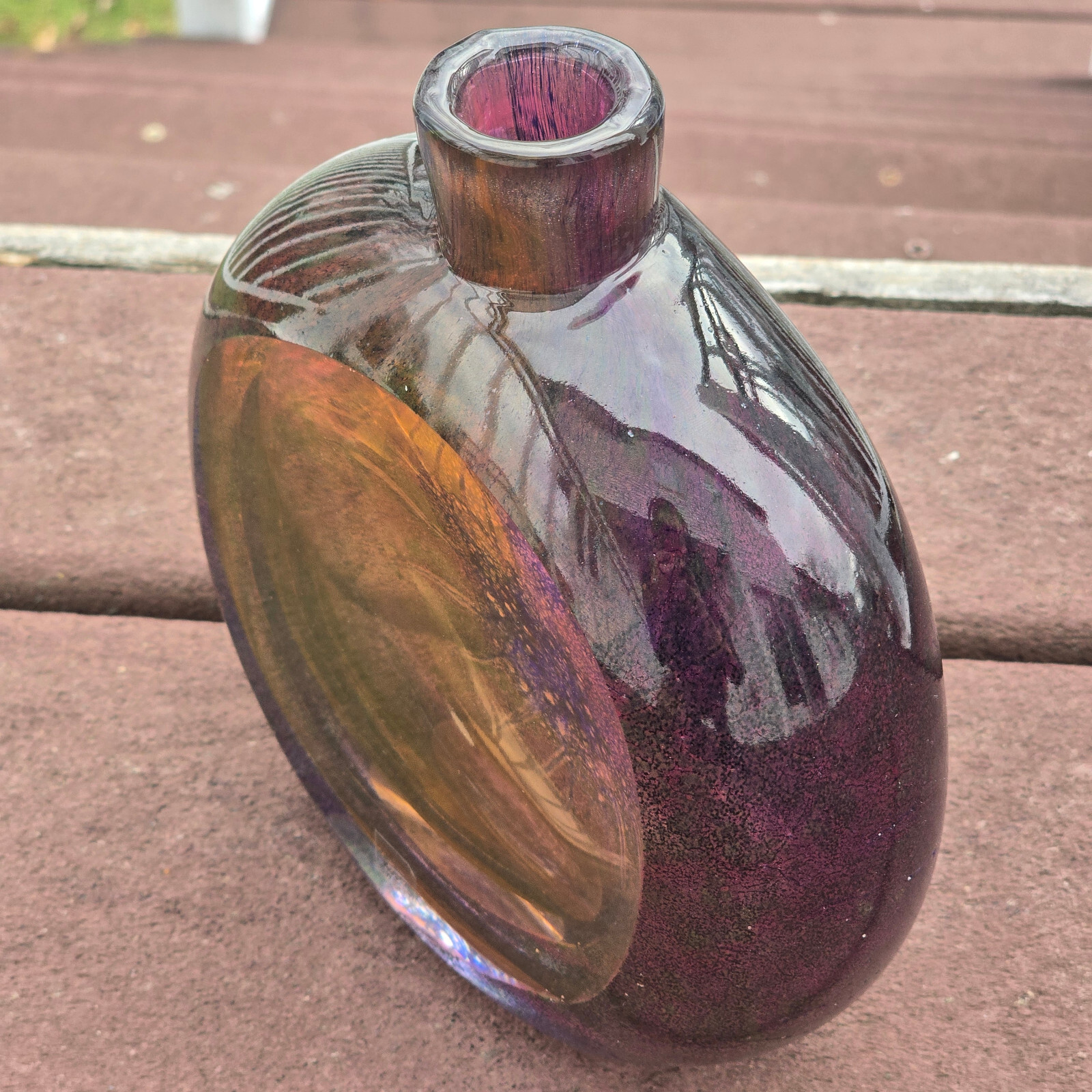 Kosta Boda Signed Goran Warff 1970-1972 BBK Acid Etched Vase 47267 7.5″ Tall