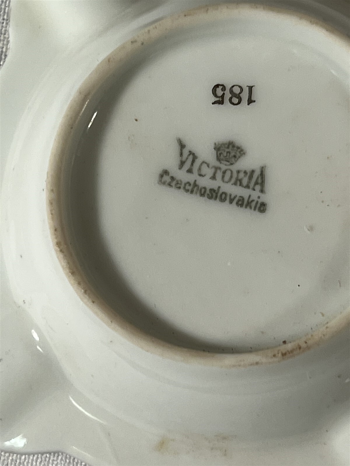 Pair of 3″ Ashtrays Victoria Czechoslovakia Dresden Flower Style