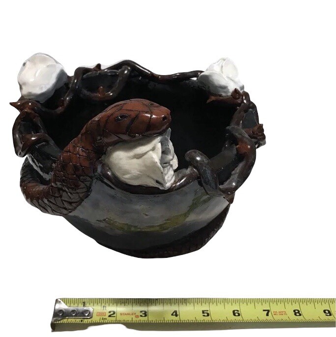 Vintage Snake Studio Art Pottery Snake Roses And Thorns