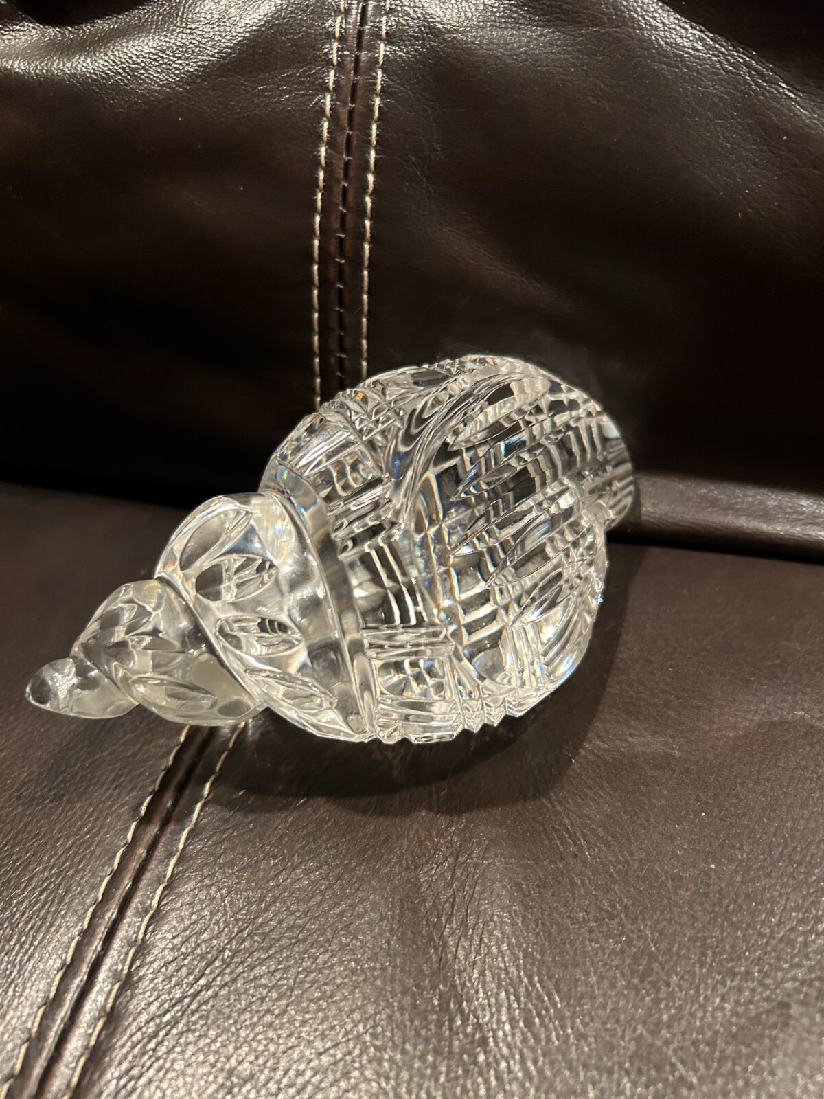Vintage Waterford Crystal Conch Shell Paperweight Stamped Signed Mint