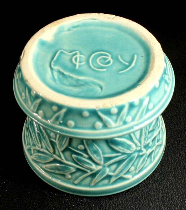 Vintage McCoy Planter / Flowerpot Green Leaves & Dots 2 7/8″ x 3 3/4″ EXCELLENT
